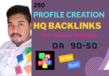 I will create 250 high quality profile creation backlinks to boost SEO ranking