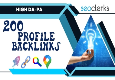Get 200 High Authority Profile Backlinks - 100 Manual,  Safe & Ranking Booster