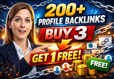Get 200 High Authority Profile Backlinks - 100 Manual,  Safe & Ranking Booster