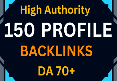 150 High Authority Profile Backlink from DA PA-100-50 Site Google Ranking