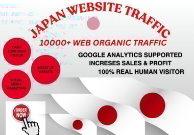 Japan Targeted Website Traffic & 100 Organic Human Visitors for SEO & Ranking