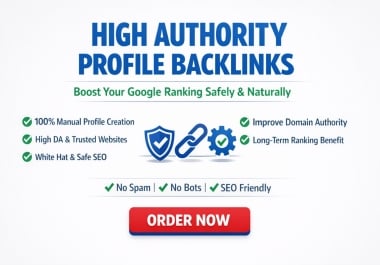 I will create 60 high authority profile backlinks to boost SEO ranking & traffic