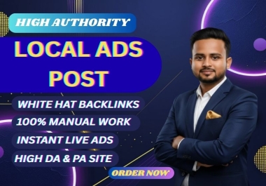 Get 50 High-Authority Backlinks with Expert Local Ads Posting & Marketing