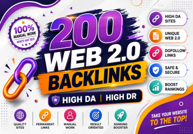 I Will Build 200 High DA High DR Web 2.0 Backlinks Manually for SEO