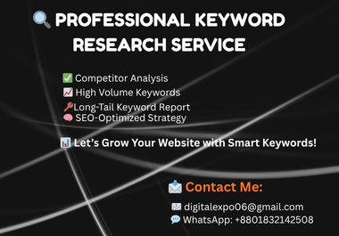 I Will Do Professional Keyword Research to Rank Your Website on Google Fast