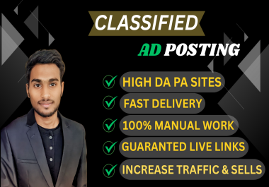 I will post your ads on 100 top-ranked classified sites.
