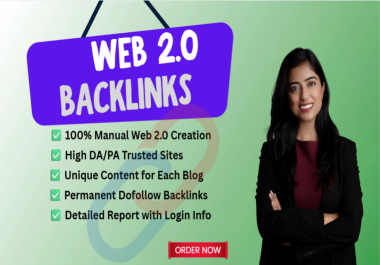 I will provide 100 manual 10 Web 2.0 creation with report