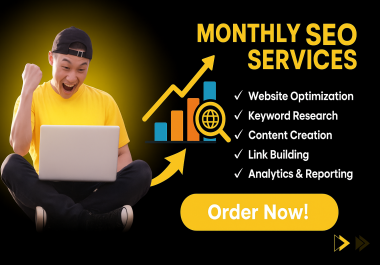 I will provide monthly SEO services for higher Google ranking and organic traffic