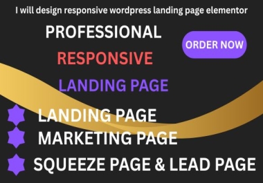 I will design responsive wordpress landing page elementor