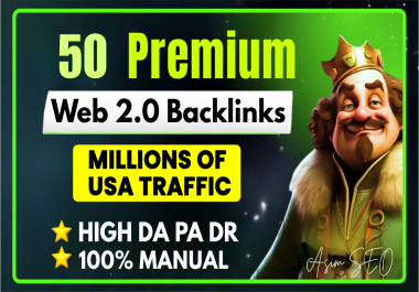 Premium SEO Packgae 50 Web 2.0 Backlinks,  Image embed Dofollow Link Building for Ranking