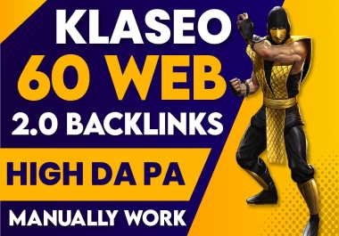 I do manually 60 Web 2.0 backlinks High DA PA
