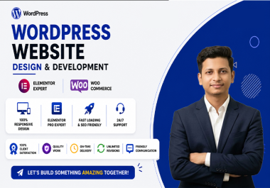 I will design,  redesign and develop a modern WordPress website using Elementor