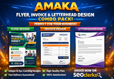 High Quality Flyer Invoice and Letterhead Design Professional and Unique