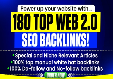 Get 180 Manual Web 2.0 Backlinks to Improve Google Ranking