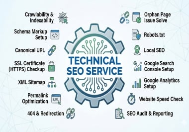 Full-Spectrum Technical SEO Service Optimize Crawlability,  Site Health,  and Speed