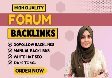 I will create 60 forum posting backlinks from high da 30 to 70 plus seo service