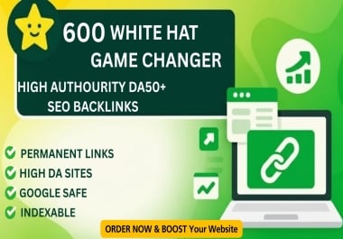I will create 600 GAME CHANGE White Hat SEO backlinks Link building Service