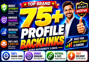 Exclusive 75 Profile Backlinks High DA 70 to 80 Plus Manually Done Safe SEO Increase Google rank