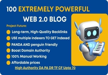 Premium Powerful SEO Package with 100 Unique Domain Backlinks High Authority DA PA DR TF CF Upto 70