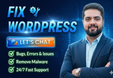 Fix WordPress Issues,  Errors,  Problems,  Malware & WP Cron Job