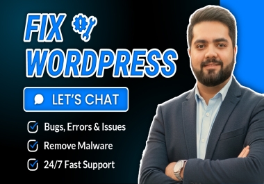 Fix WordPress Issues,  Errors,  Problems,  Malware & WP Cron Job