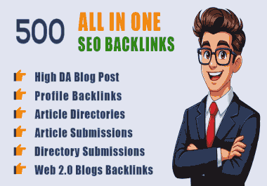 All In One SEO Backlinks Service - Profile,  Web 2.0,  Directory,  Etc. Complete Link Building Package