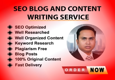 I will write 1000-word SEO-friendly,  plagiarism-free blog posts and articles with research