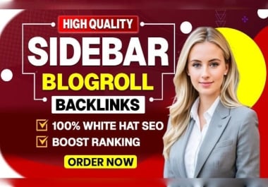 I will make 100 da 50 sidebar blogroll dofollow SEO permanent backlinks