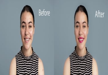 Professional photo retouching acne removal,  skin smoothing,  color correction,  makeup enhancement