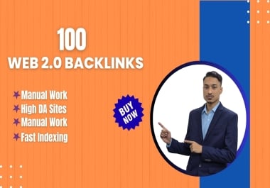 I will provide 100 Web 2.0 Permanent Backlinks with High DA PA Websites & low spam score