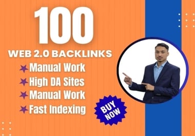 I will provide 100 Web 2.0 Permanent Backlinks with High DA PA Websites & low spam score