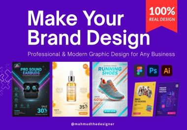 Modern Graphic Design Service - Brand Identity,  Flyers,  Posters,  Ads & More