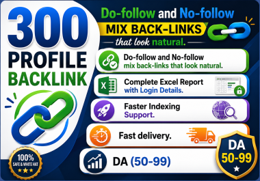I Will Create 300 High DA PA Profile Backlinks for Powerful SEO and Higher Google Rankings