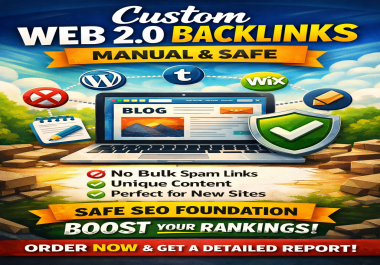 Custom Web 2.0 Backlinks for New Websites Manual & Safe