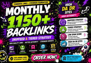 I will do monthly drip feed tiered backlinks for SEO