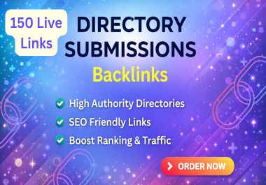 I will create 150 Live Links high quality directory submission SEO backlinks