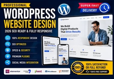 I Will Build a Professional Responsive WordPress Website with 2026 Updated SEO