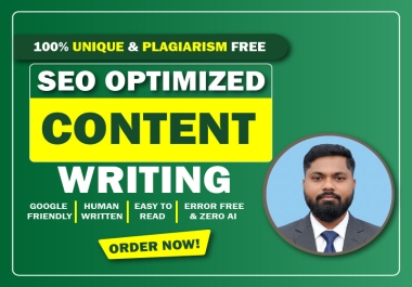 I will produce professionally 100 Plagiarism-Free SEO Friendly article