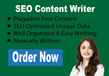 I provide plagiarism free,  unique,  SEO friendly content with creativity