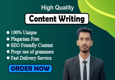 I will be the best 1000 word Content Writer for you.