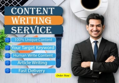 I will deliver 600-1000 words professional premium quality content writing and unique seo article.