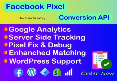 I will set up Facebook Pixel Conversion API,  GA4 and Server-Side Tracking via GTM 14.5 Fixed