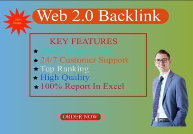 I will create 50 Web 2.0 backlinks on websites that have top-level domain and page authority