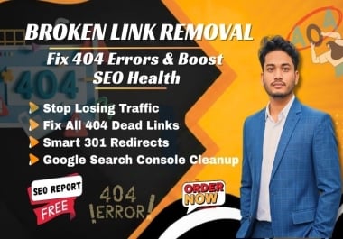 I will fix all broken links and 404 errors with 301 redirects to recover traffic