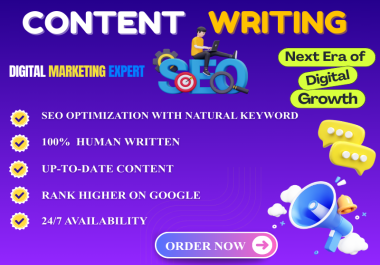 I Will Write 1000+Words Of Premium Content Writing,  Blog Posts & Articles