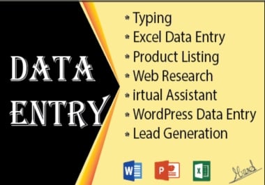 I Will Do Accurate and Fast Data Entry,  Copy Paste,  Web Research,  and Excel Work