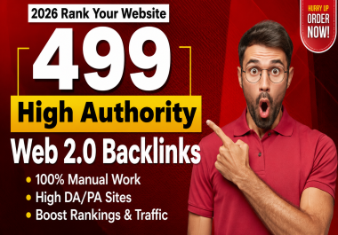 I will create 499 high authority Web 2.0 backlinks for SEO ranking