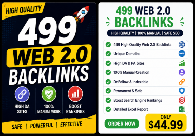 I will create 499 high authority Web 2.0 backlinks for SEO ranking