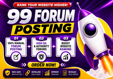 I Will Do 99 High Authority Forum Backlinks with High DA DR Websites