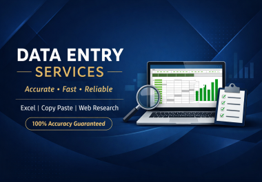 I will do web research and data entry professionally